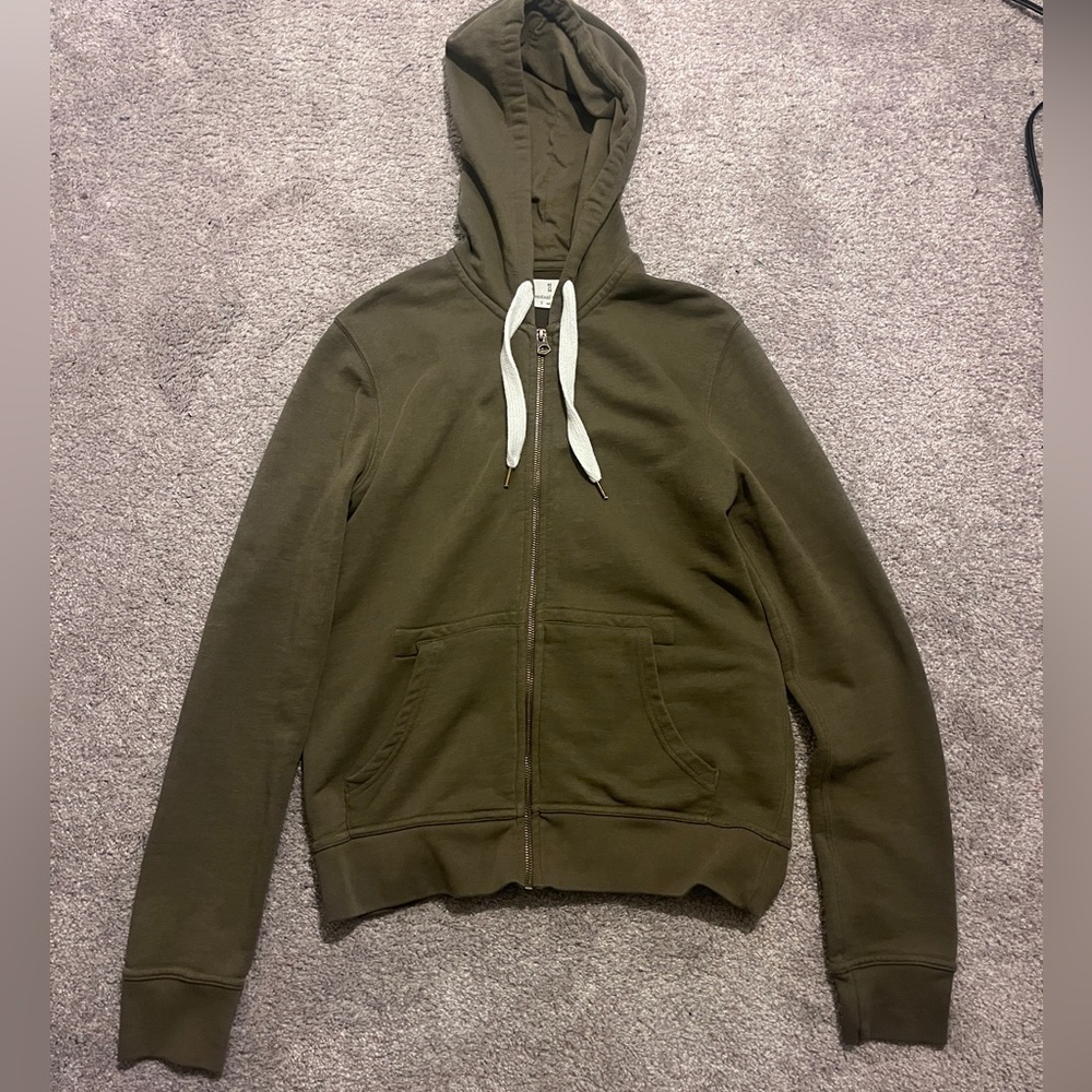Mutual weave earthy green SLIM FIT zip up hoodie . Worn once